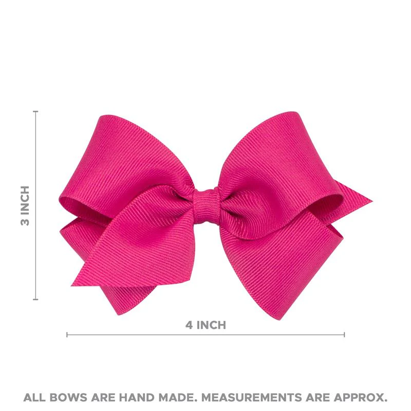 Wee Ones - Baby Girls' Grosgrain Scalloped Edge Hair Bowtie on a Elastic Band Light Pink - Image 3