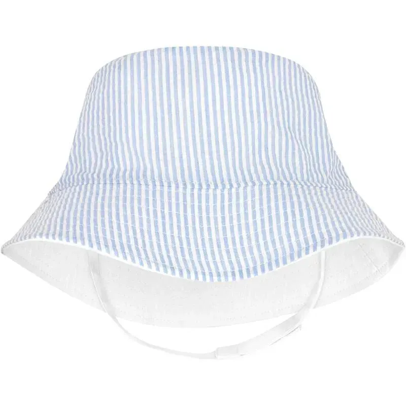 Wee Ones - Boys' Reversible Seersucker Sun Hat, 12-24M