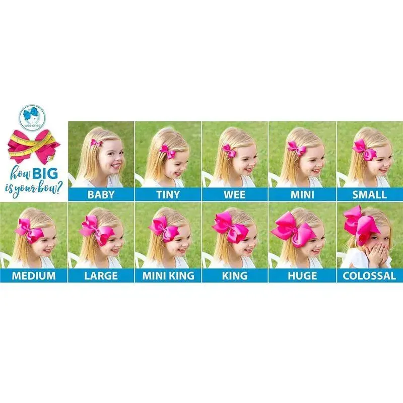 Wee Ones - Girls' Classic French Satin Hair Bow on a WeeStay Clip, Medium, White - Image 5