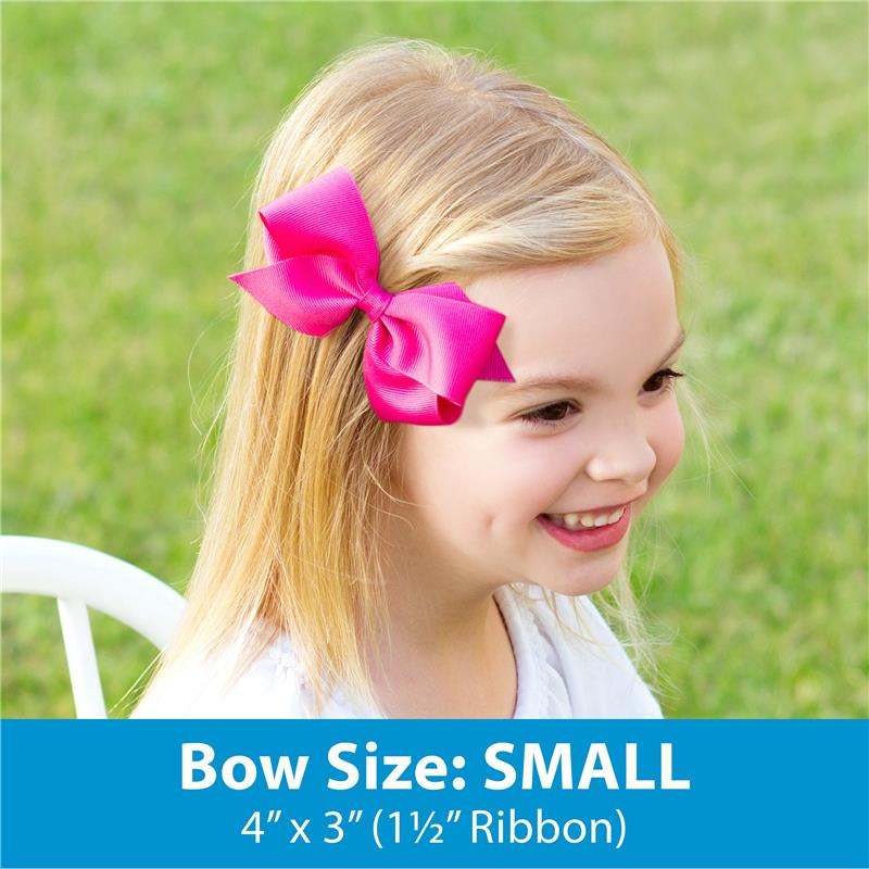 Wee Ones - Girls' Grosgrain Hair Bows with Organza Overlay on a WeeStay Clip, Extra Small, Light Pink - Image 2