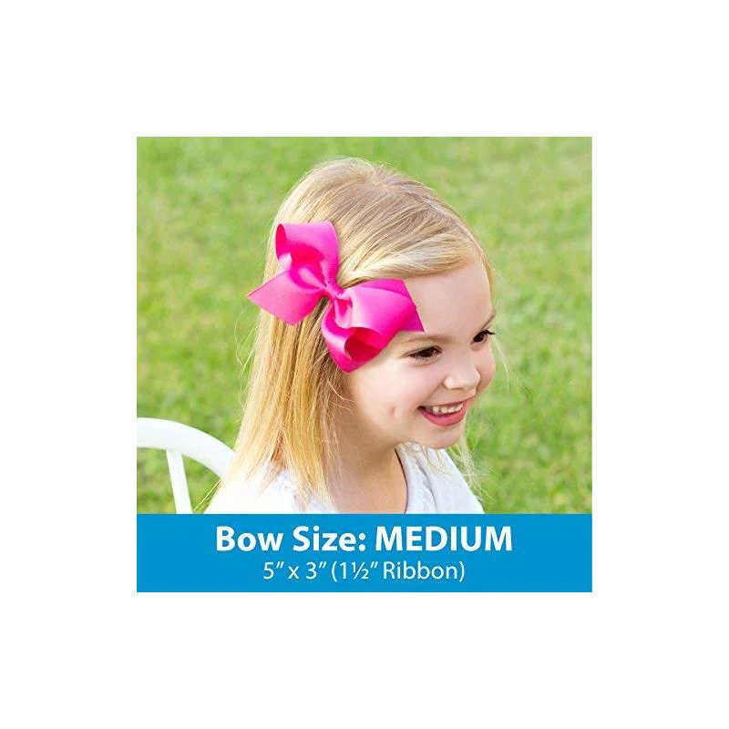Wee Ones - Girls' Grosgrain Hair Bows with Organza Overlay on a WeeStay Clip, Medium, Off White - Image 2