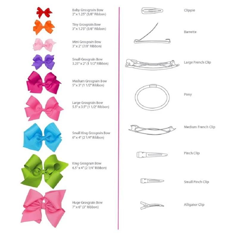 Wee Ones - Girls' Plain Wrap Classic Grosgrain Hair Bows on a WeeStay No-Slip Hair Clip, Hot Pink - Image 4