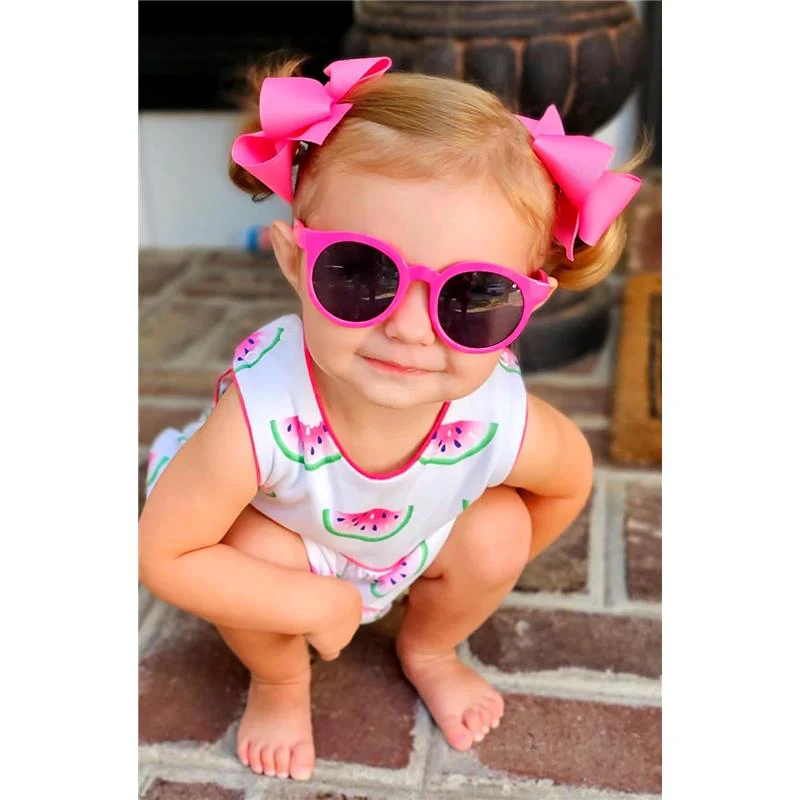Wee Ones - Medium Grosgrain Hair Bow on a WeeStay Clip, Hot Pink - Image 2