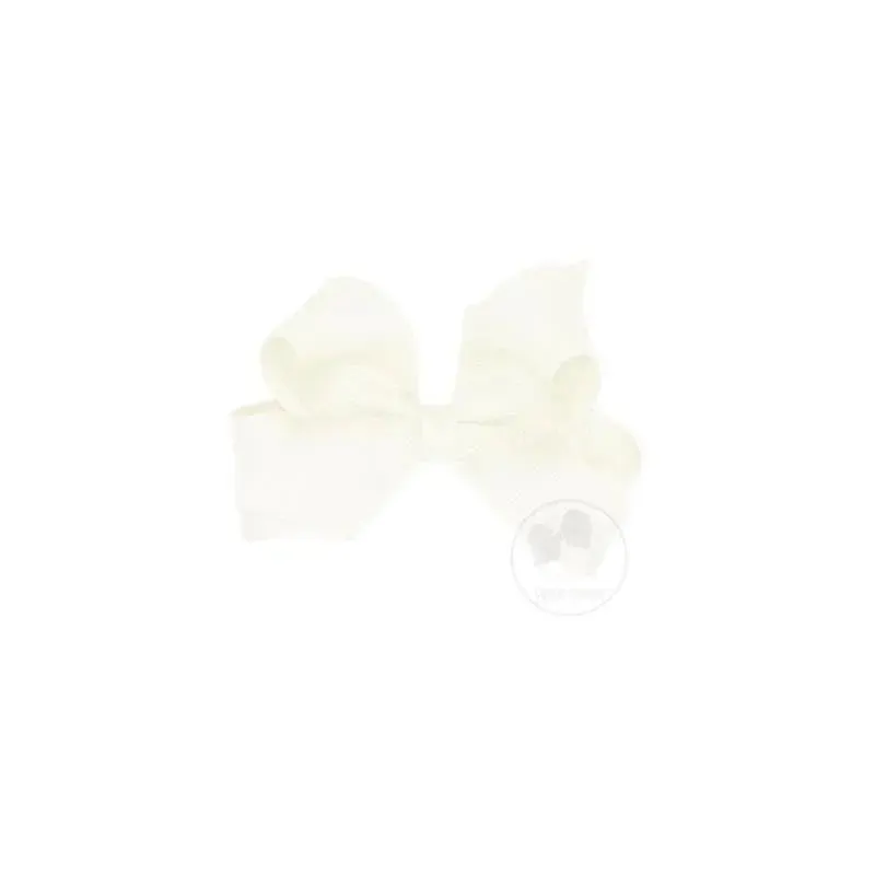 Wee Ones Mini Classic Grosgrain Hair Bow, Size 3.25 X 2 (7/8 Ribbon), Antique White