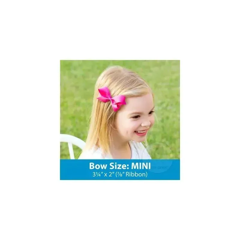 Wee Ones Mini Classic Grosgrain Hair Bow, Size 3.25 X 2 (7/8 Ribbon), Antique White - Image 2