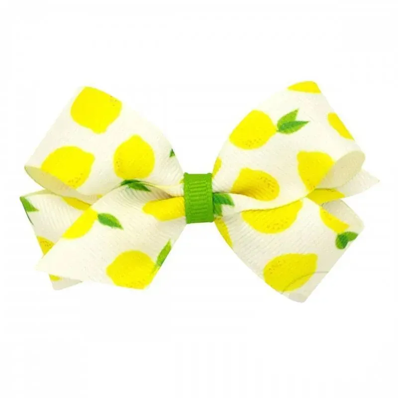 Wee Ones - Mini Fruit Print Bow, Lemon - Image 2