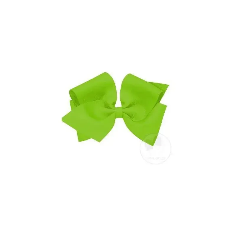 Wee Ones Mini King Classic Grosgrain Hair Bow, Size 5.25 X 3.5 (2 1/4 Ribbon), Apple Green - Image 2