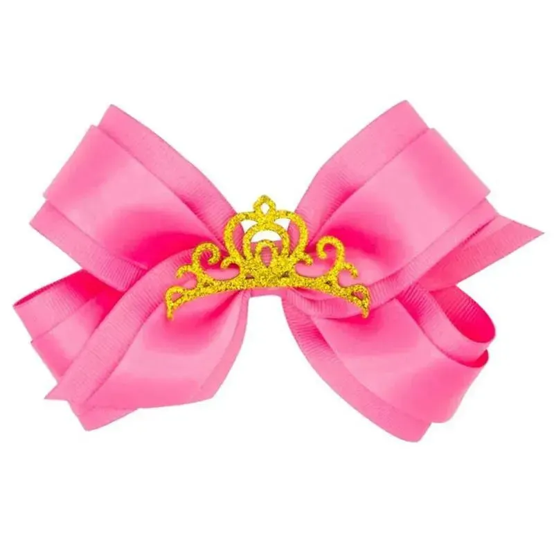 Wee Ones - Princess Grosgrain Hair Bow with Satin, Pink