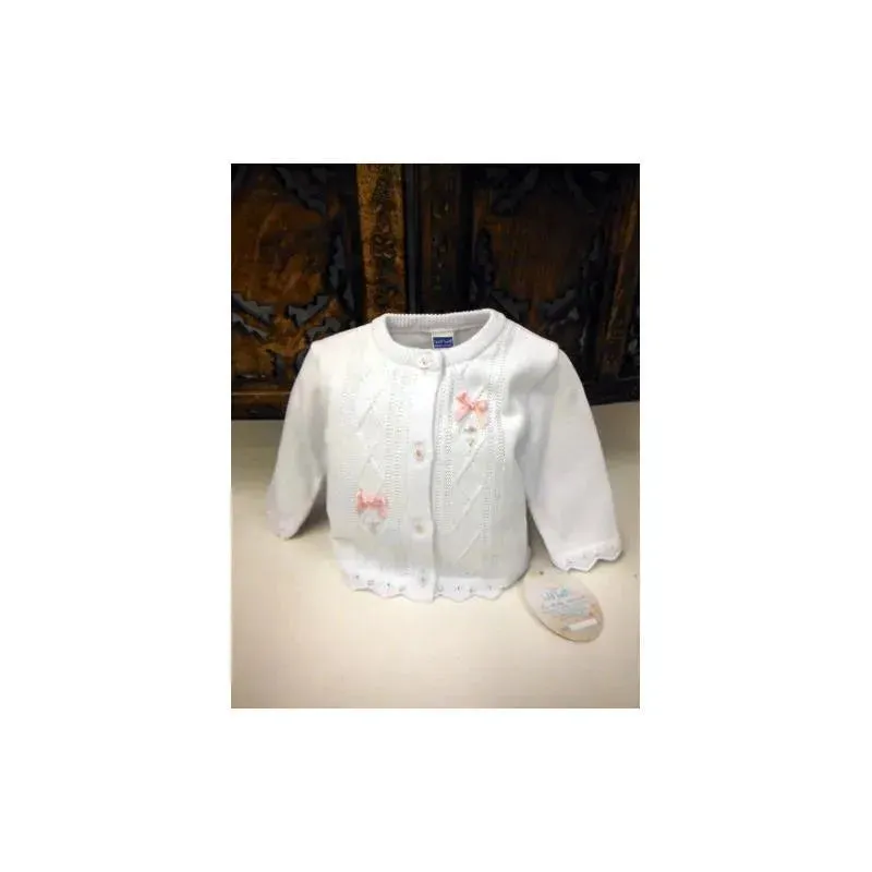 Will' Beth - Girl Ribbon Bows Sweater, White