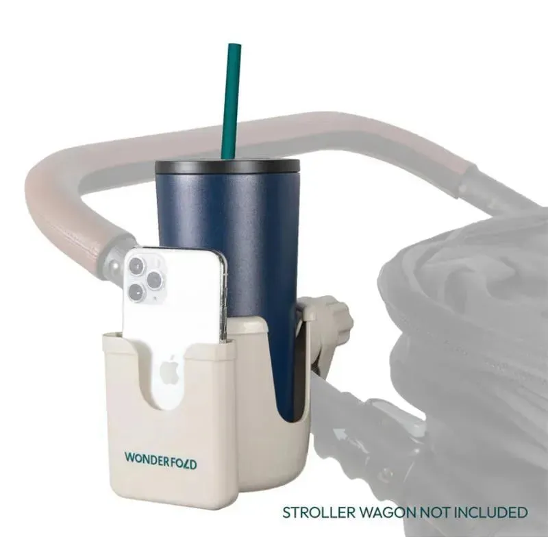 Wonderfold - 2-In-1 Cup & Phone Holder Beige (Fits All Wagons) - Image 4