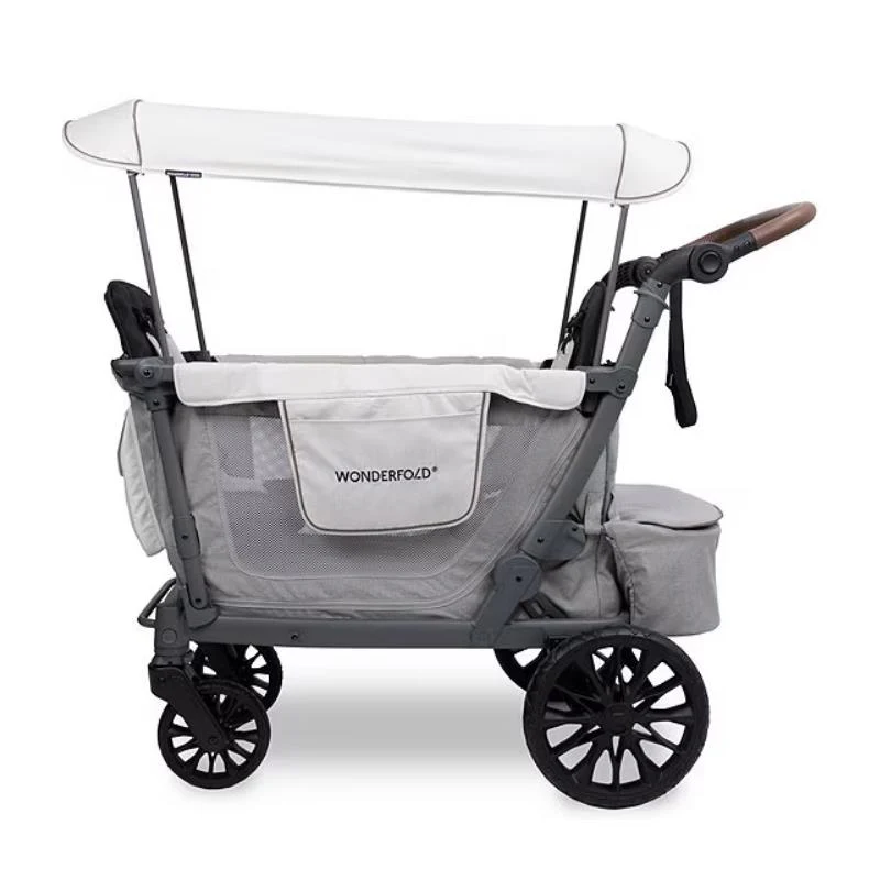 Wonderfold - L2 Double 2-Seater Stroller Wagon, Grey - Image 3