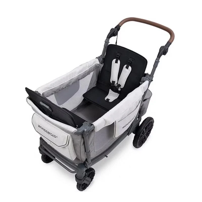 Wonderfold - L2 Double 2-Seater Stroller Wagon, Grey - Image 5
