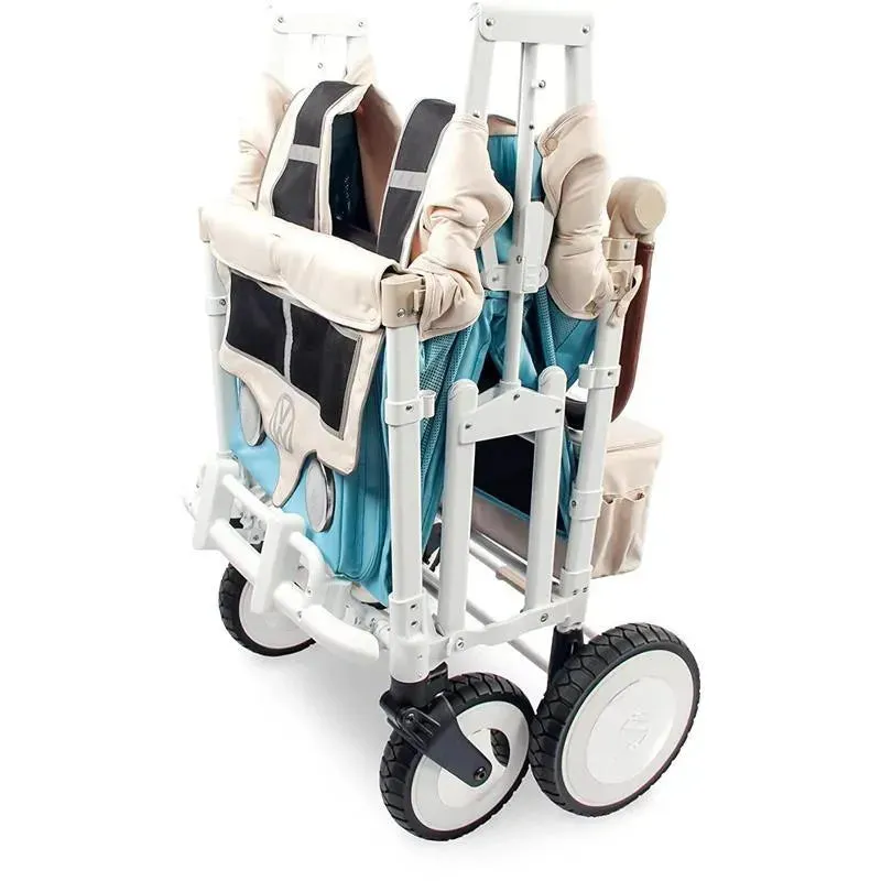 WonderFold - Volkswagon Special Edition Double Stroller Wagon (4 Seater), Bondi Blue - Image 3