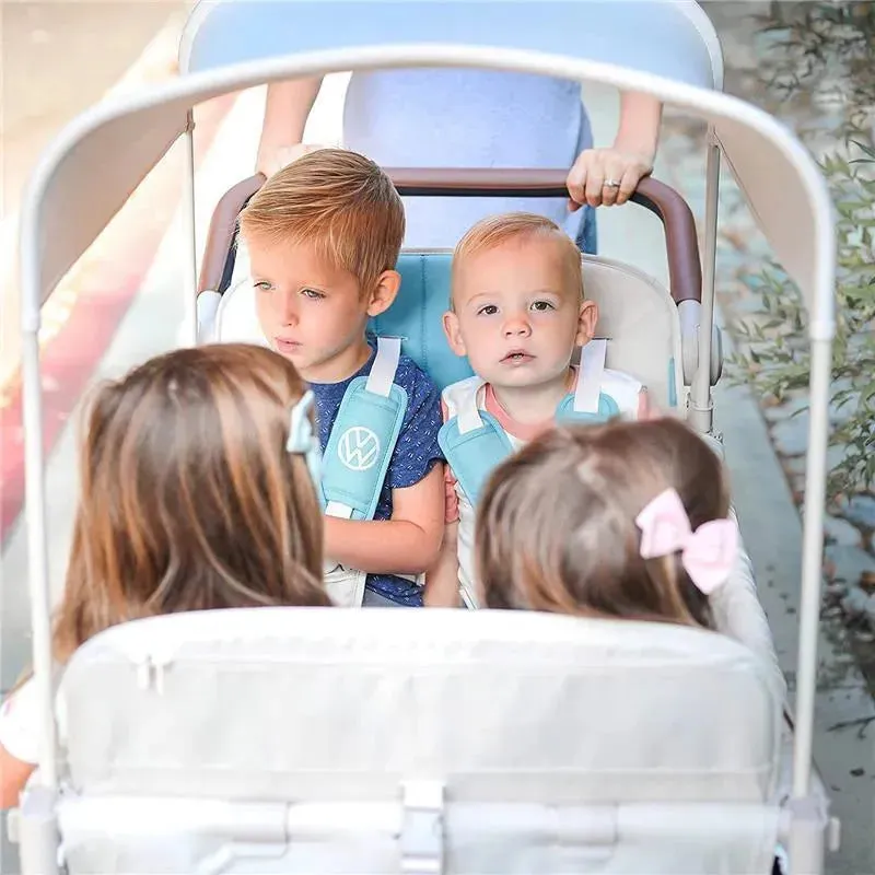 WonderFold - Volkswagon Special Edition Double Stroller Wagon (4 Seater), Bondi Blue - Image 5