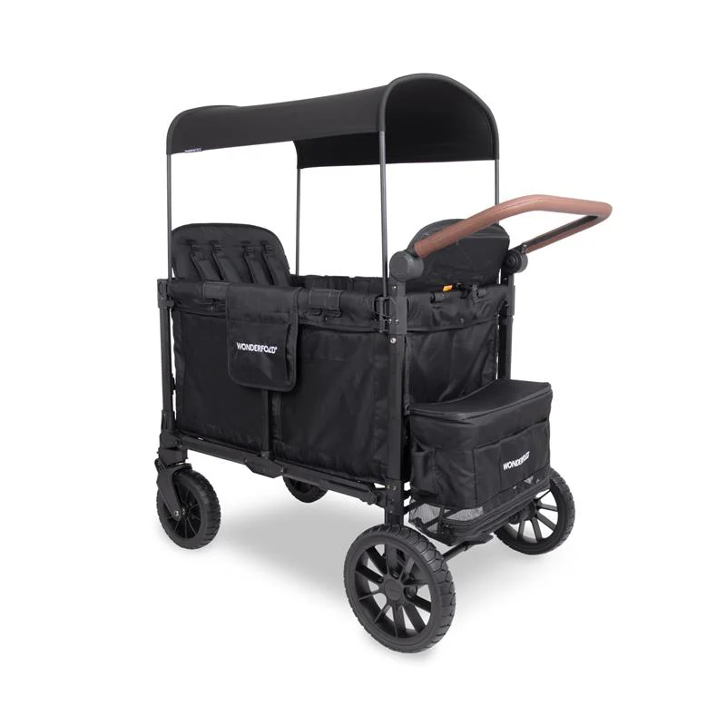 Wonderfold - W4 Luxe Pro Quad Stroller Fits Up To 4 Kids Seated Jet Black - Image 6