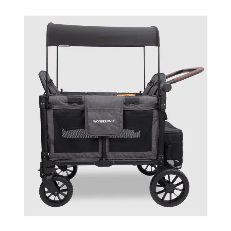 Wonderfold - W4 Luxe Pro Quad Stroller For 4 Kids, Charcoal Gray - Image 11
