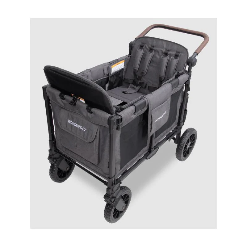 Wonderfold - W4 Luxe Pro Quad Stroller For 4 Kids, Charcoal Gray - Image 12