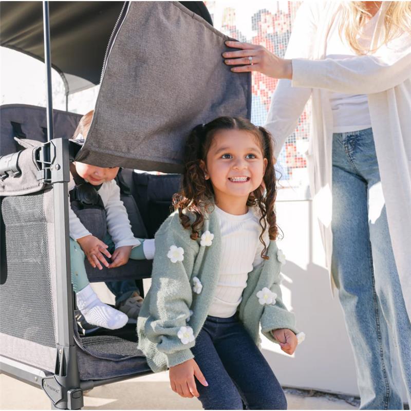 Wonderfold - W4 Luxe Pro Quad Stroller For 4 Kids, Charcoal Gray - Image 13