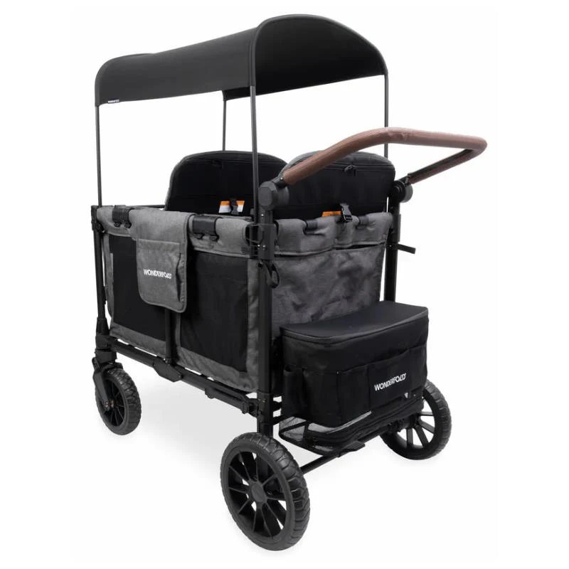 Wonderfold - W4 Luxe Pro Quad Stroller For 4 Kids, Charcoal Gray - Image 6