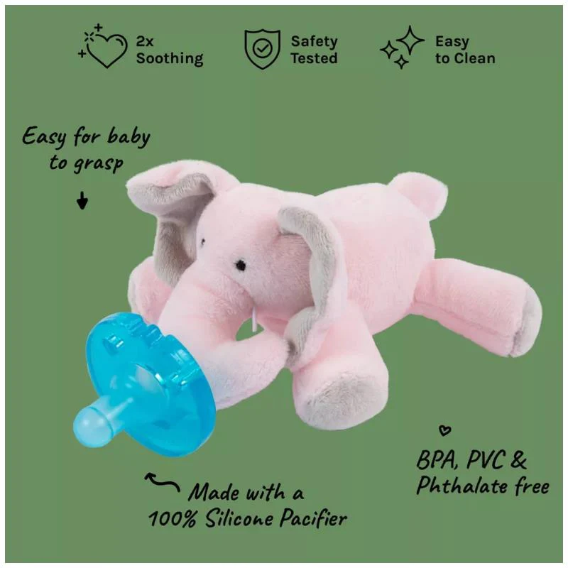 Wubbanub Infant Pacifier Pink Elephant - Image 3