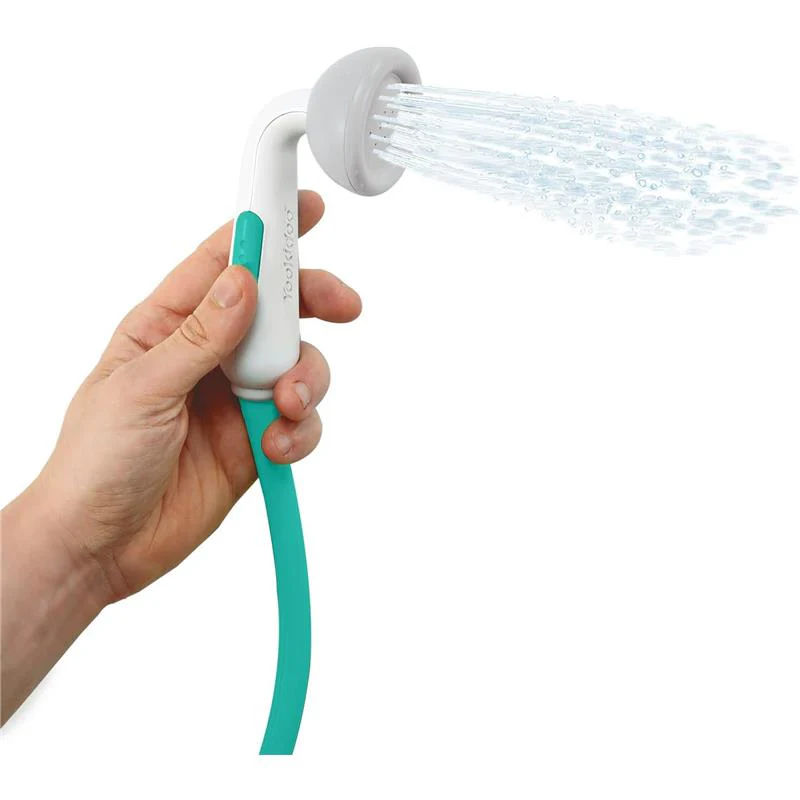 Yookidoo - Baby Bath Shower Head, Elephant Water Pump with Trunk Spout Rinser, Green - Image 4