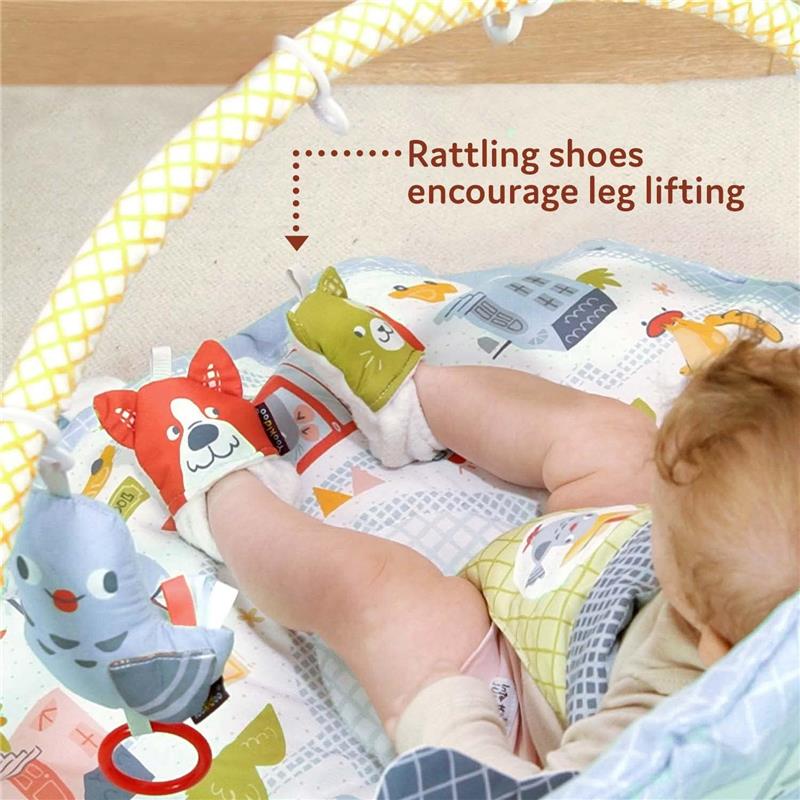 Yookidoo Baby Gym Urban Lay to Sit-Up Playmat, 3-in-1 Newborns Activity Center with Tummy Time Toys - Image 4