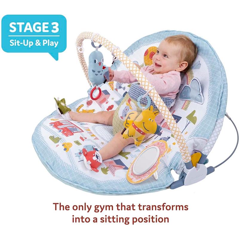 Yookidoo Baby Gym Urban Lay to Sit-Up Playmat, 3-in-1 Newborns Activity Center with Tummy Time Toys - Image 5