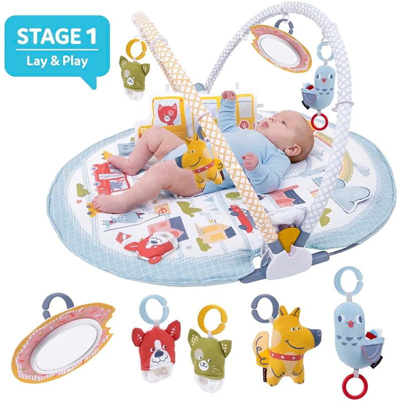 Yookidoo Baby Gym Urban Lay to Sit-Up Playmat, 3-in-1 Newborns Activity Center with Tummy Time Toys - Image 7