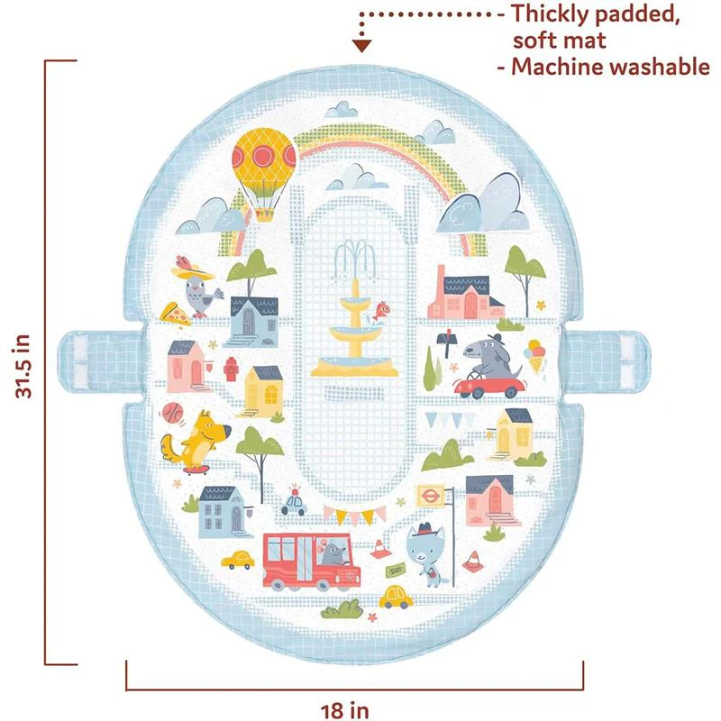 Yookidoo Baby Gym Urban Lay to Sit-Up Playmat, 3-in-1 Newborns Activity Center with Tummy Time Toys - Image 8