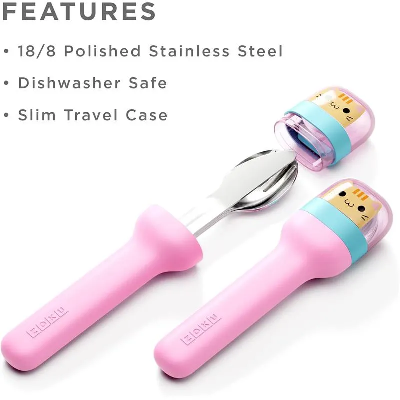 ZOKU - Kids Pocket Utensil Set, Kitty - Image 6