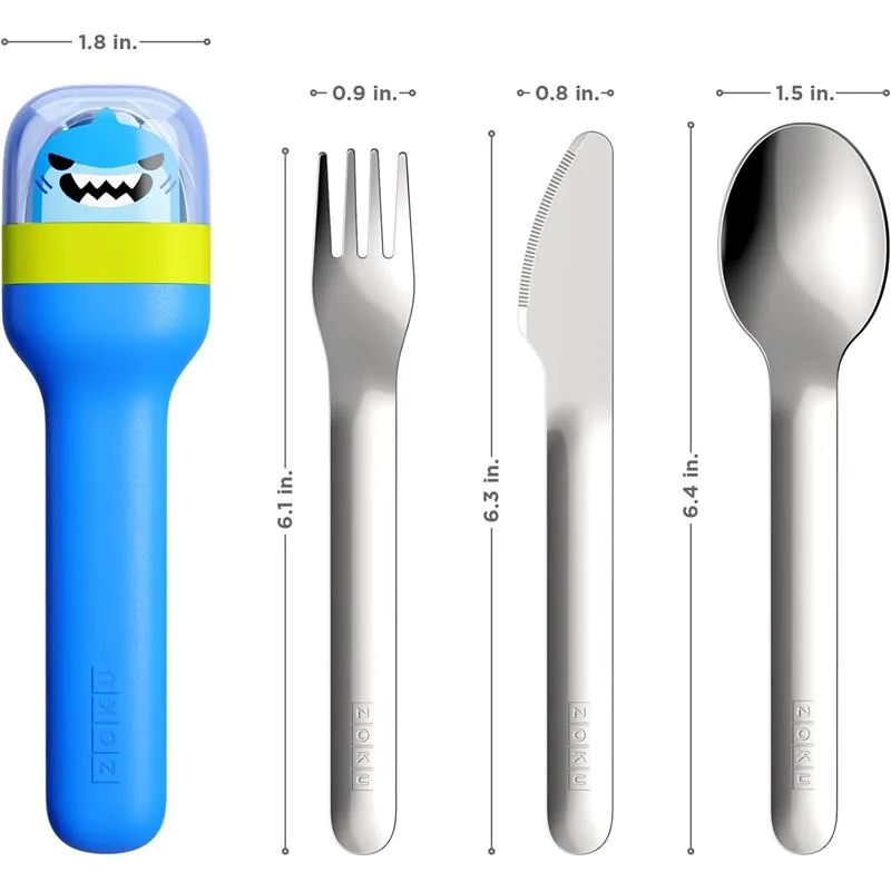 ZOKU - Kids Pocket Utensil Set, Shark - Image 5