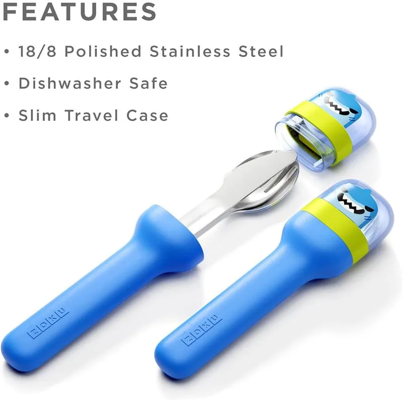 ZOKU - Kids Pocket Utensil Set, Shark - Image 6