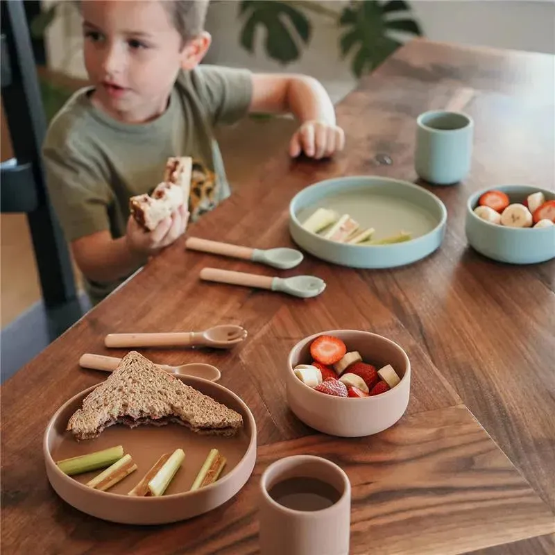 Zoli - 5Pk Silicone Kids Dishware Set, Rose Pink - Image 3