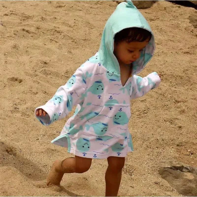 Zoocchini - Baby Girl Terry Swim Coverup Upf50+, Seahorse - Image 2