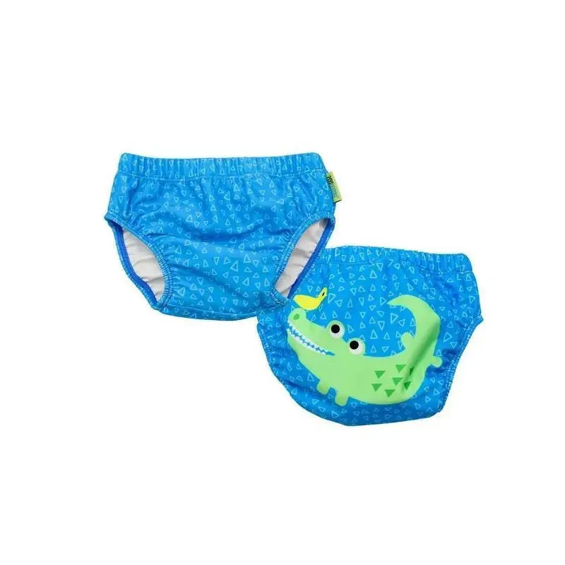 Zoocchini - Baby Knit Swim Diaper 2Pk Set, Aidan The Alligator - Image 2