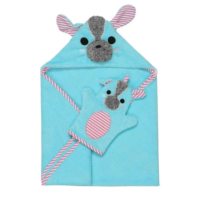 Zoocchini - Baby Snow Terry Bath Mitt, Yorkie 0/18M - Image 3