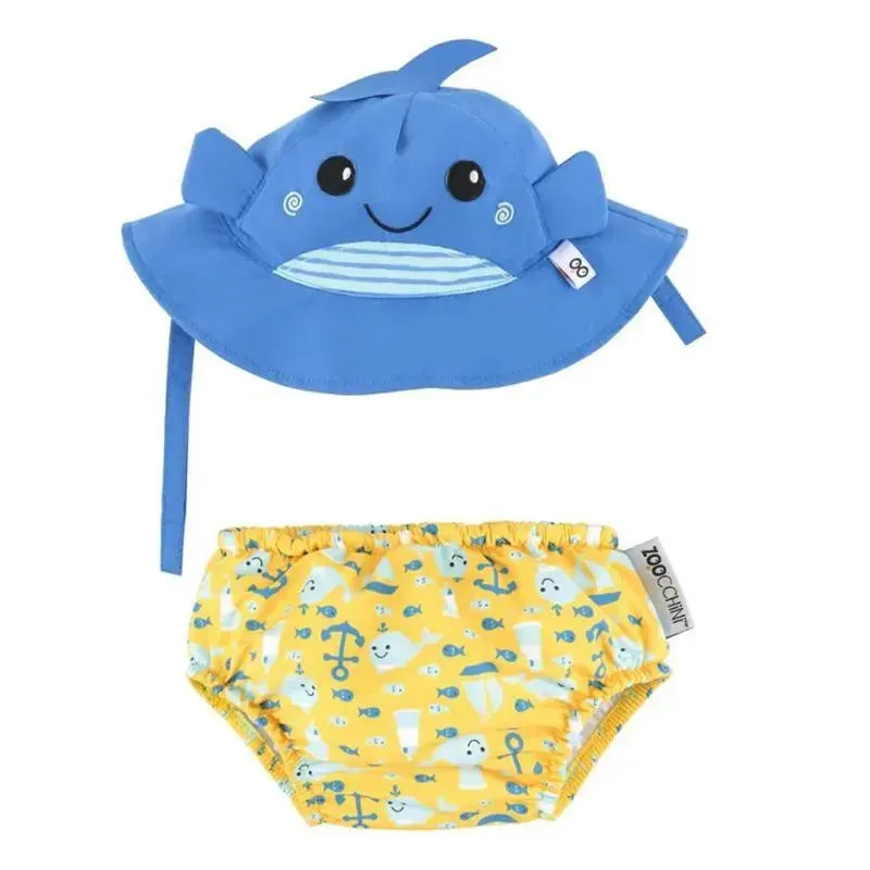 Zoochini - Baby Swim Diaper& Sun Hat Set Willy The Whale